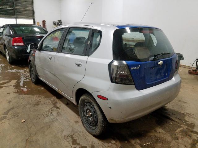 KL1TD66647B794880 - 2007 CHEVROLET AVEO BASE ვერცხლისფერი ფოტო 3