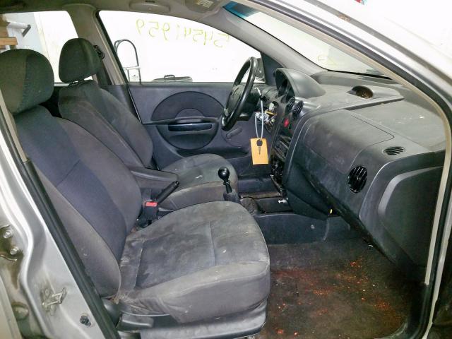 KL1TD66647B794880 - 2007 CHEVROLET AVEO BASE ვერცხლისფერი ფოტო 5