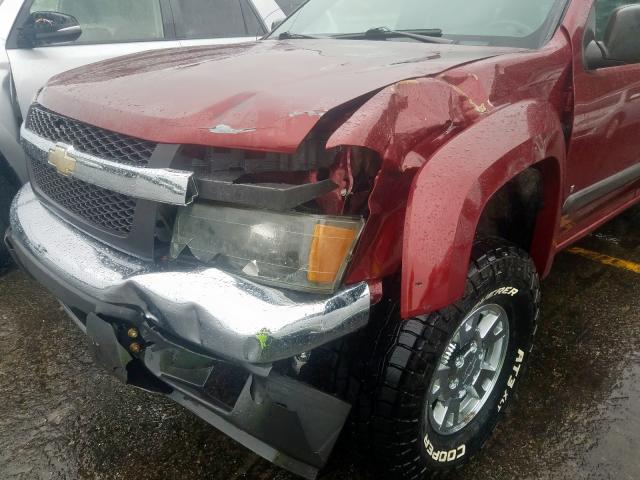 1GCDT13E178187282 - 2007 CHEVROLET COLORADO BURGUNDY photo 9