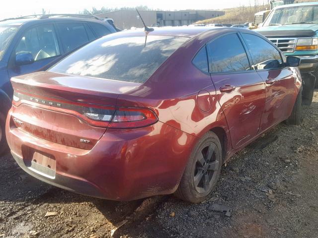 1C3CDFBB3FD337450 - 2015 DODGE DART SXT RED photo 4