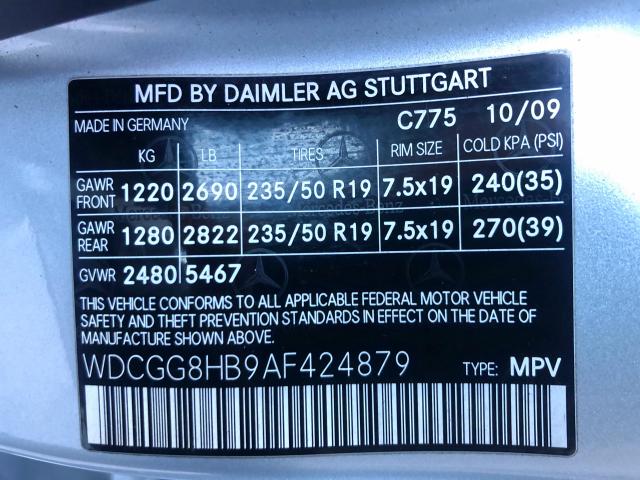 WDCGG8HB9AF424879 - 2010 MERCEDES-BENZ GLK 350 4M SILVER photo 10