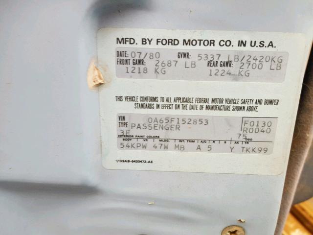 0A65F152853 - 1980 FORD LTDS BLUE photo 10