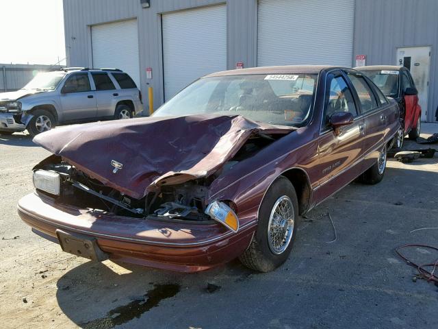 1G1BN53E8MR114823 - 1991 CHEVROLET CAPRICE CL MAROON photo 2