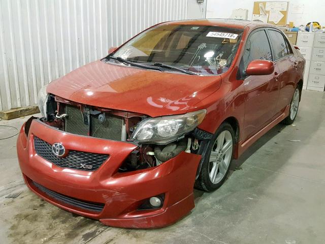 1NXBE40E19Z129136 - 2009 TOYOTA COROLLA XR RED photo 2