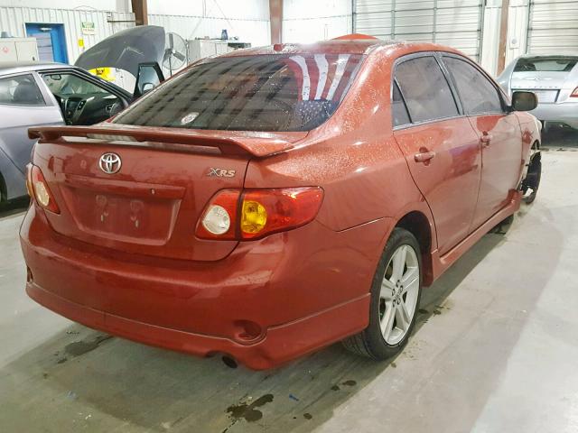 1NXBE40E19Z129136 - 2009 TOYOTA COROLLA XR RED photo 4