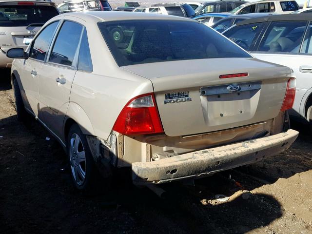 1FAFP34N77W316957 - 2007 FORD FOCUS ZX4 TAN photo 3