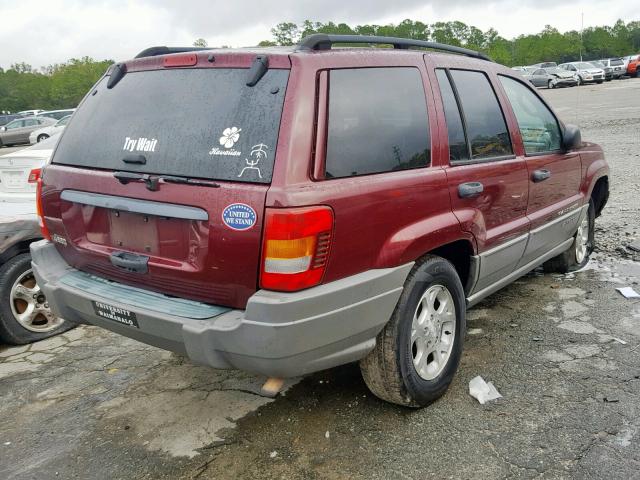 1J4GX48S12C310032 - 2002 JEEP GRAND CHER BURGUNDY photo 4