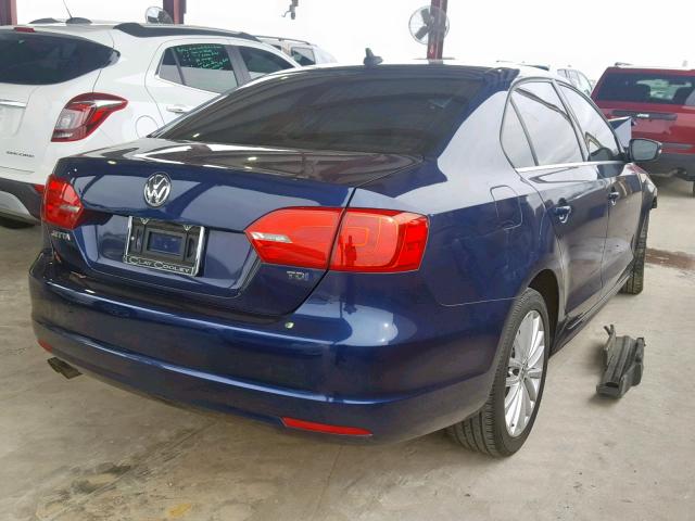 3VWLL7AJ2EM336870 - 2014 VOLKSWAGEN JETTA TDI BLUE photo 2