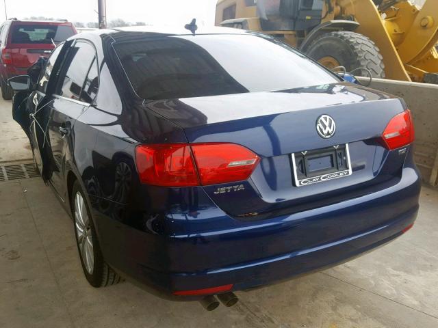 3VWLL7AJ2EM336870 - 2014 VOLKSWAGEN JETTA TDI BLUE photo 3