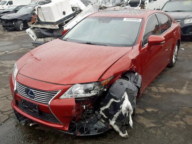 JTHBW1GG9D2000216 - 2013 LEXUS ES 300H RED photo 2