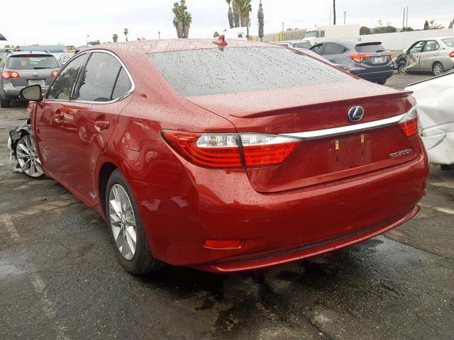 JTHBW1GG9D2000216 - 2013 LEXUS ES 300H RED photo 3