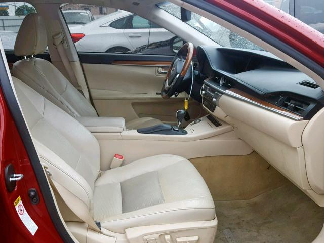 JTHBW1GG9D2000216 - 2013 LEXUS ES 300H RED photo 5