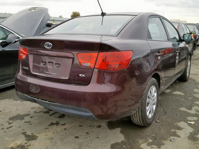 KNAFU4A22A5175146 - 2010 KIA FORTE EX PURPLE photo 4