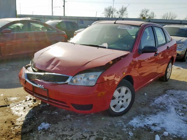 1FAFP34N77W307711 - 2007 FORD FOCUS ZX4 RED photo 2