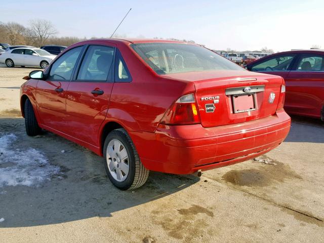 1FAFP34N77W307711 - 2007 FORD FOCUS ZX4 RED photo 3