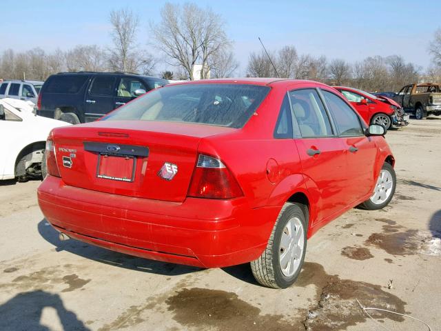 1FAFP34N77W307711 - 2007 FORD FOCUS ZX4 RED photo 4