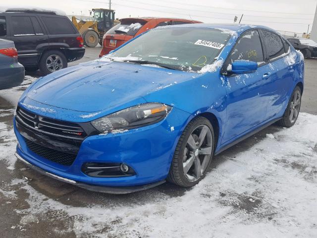 1C3CDFEB0GD538882 - 2016 DODGE DART GT BLUE photo 2