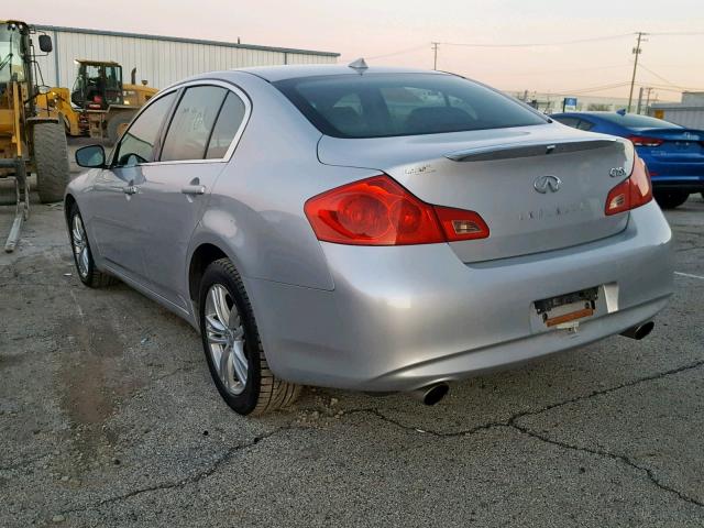 JN1DV6AR0BM650416 - 2011 INFINITI G25 SILVER photo 3