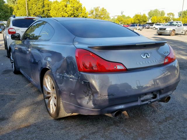 JNKCV64E38M117324 - 2008 INFINITI G37 BASE GRAY photo 3