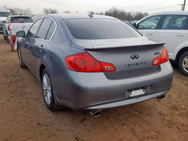 JN1CV6AR1DM355906 - 2013 INFINITI G37 GRAY photo 3