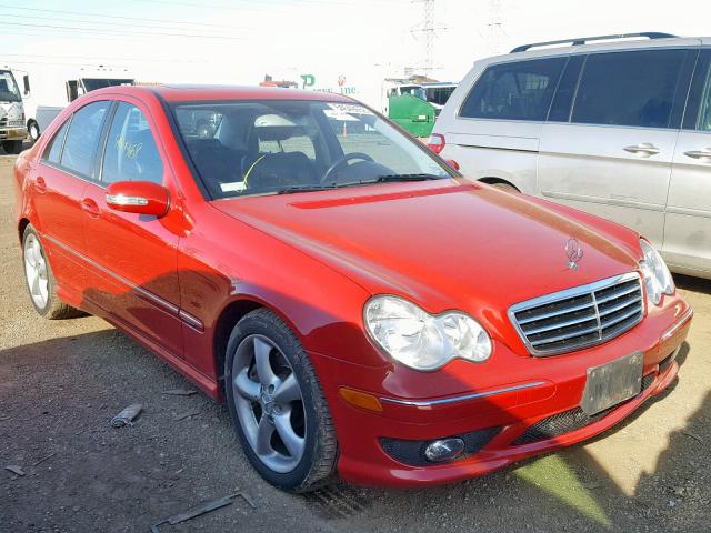 WDBRF40J05F726174 - 2005 MERCEDES-BENZ C 230K SPO RED photo 1