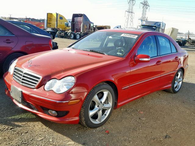 WDBRF40J05F726174 - 2005 MERCEDES-BENZ C 230K SPO RED photo 2