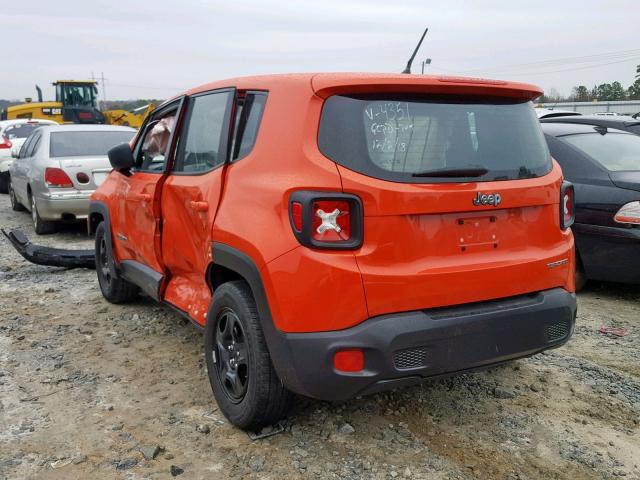 ZACCJAAB3HPE44351 - 2017 JEEP RENEGADE S ORANGE photo 3