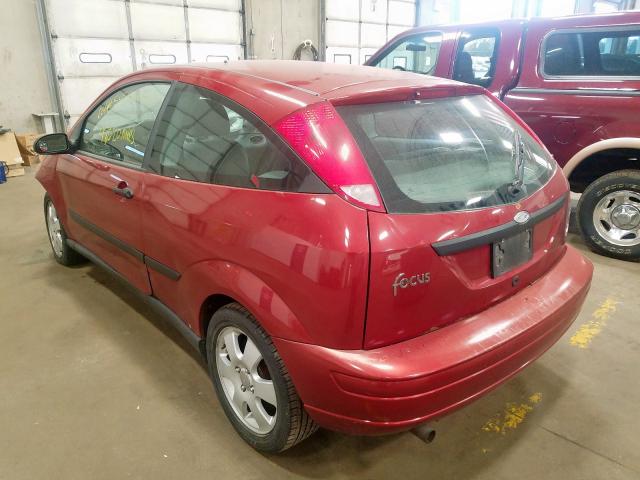 3FAFP313X1R243161 - 2001 FORD FOCUS ZX3 RED photo 3