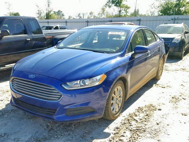 3FA6P0G70FR256212 - 2015 FORD FUSION S BLUE photo 2