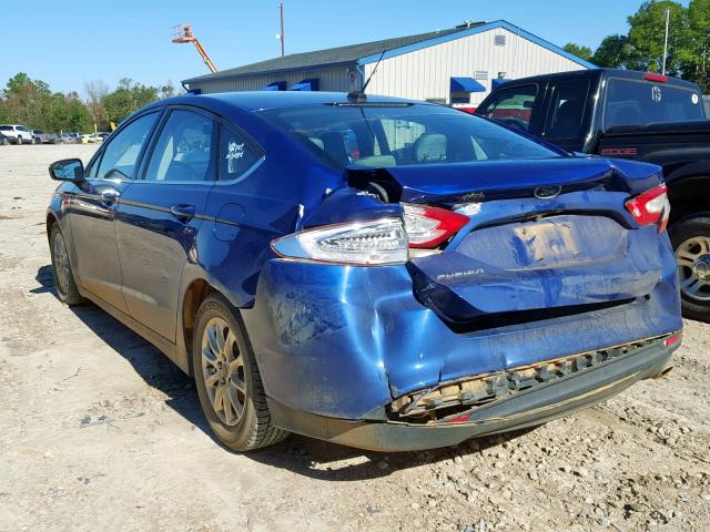 3FA6P0G70FR256212 - 2015 FORD FUSION S BLUE photo 3