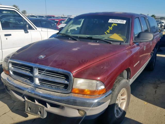 1B7GL2AN31S214305 - 2001 DODGE DAKOTA QUA BURGUNDY photo 2