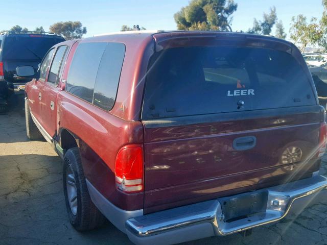 1B7GL2AN31S214305 - 2001 DODGE DAKOTA QUA BURGUNDY photo 3