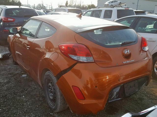 KMHTC6AD6DU100025 - 2013 HYUNDAI VELOSTER B ORANGE photo 3