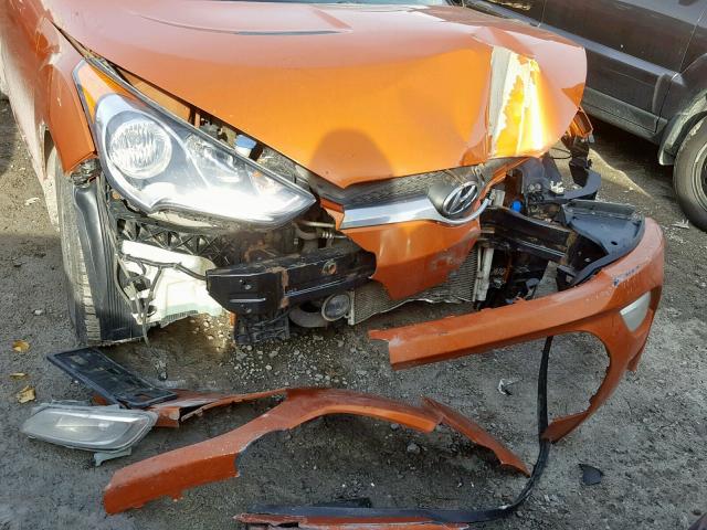 KMHTC6AD6DU100025 - 2013 HYUNDAI VELOSTER B ORANGE photo 9