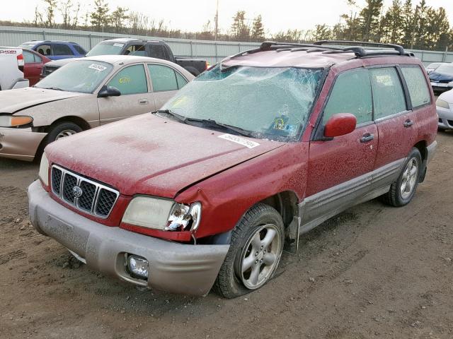 JF1SF65592H726237 - 2002 SUBARU FORESTER S RED photo 2