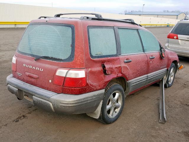 JF1SF65592H726237 - 2002 SUBARU FORESTER S RED photo 4