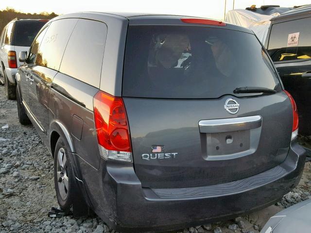 5N1BV28U19N102299 - 2009 NISSAN QUEST S GRAY photo 3