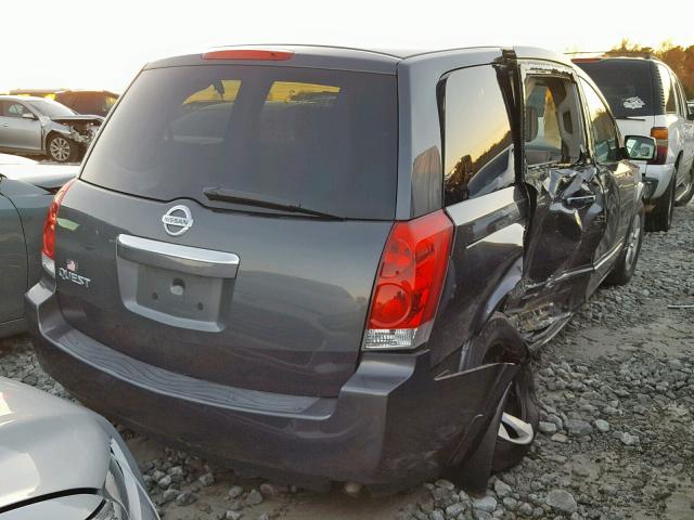 5N1BV28U19N102299 - 2009 NISSAN QUEST S GRAY photo 4