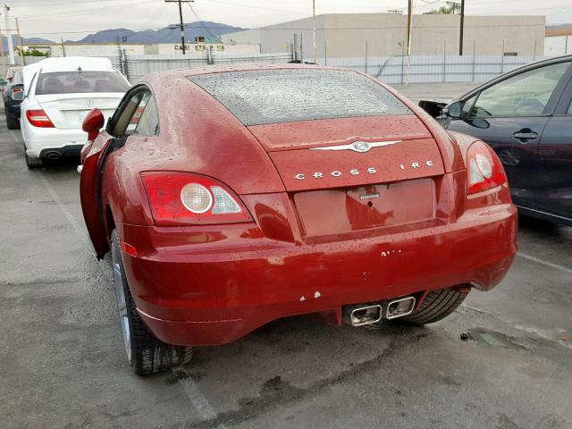 1C3AN69L85X026998 - 2005 CHRYSLER CROSSFIRE RED photo 3