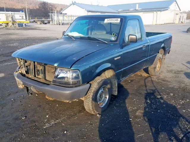 1FTYR10C4WUC71010 - 1998 FORD RANGER GREEN photo 2