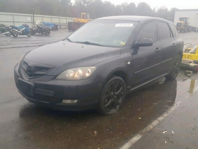 JM1BK344X81802479 - 2008 MAZDA 3 HATCHBAC BLACK photo 2