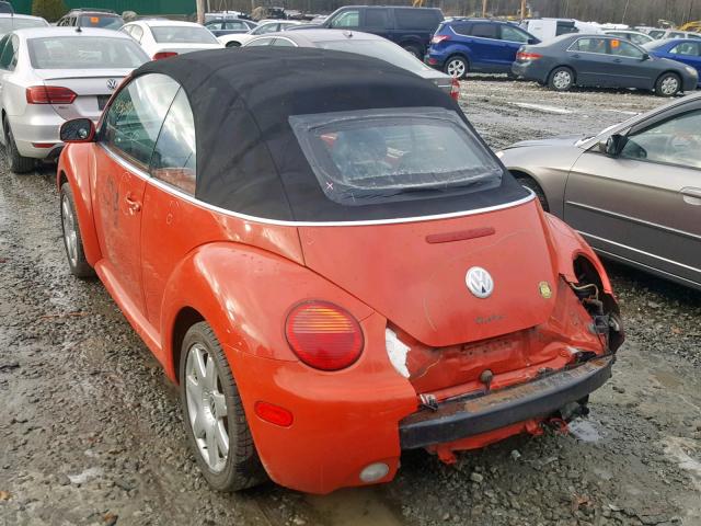 3VWCD21Y53M328756 - 2003 VOLKSWAGEN NEW BEETLE ORANGE photo 3