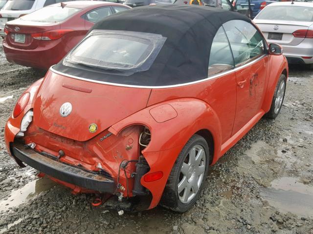 3VWCD21Y53M328756 - 2003 VOLKSWAGEN NEW BEETLE ORANGE photo 4