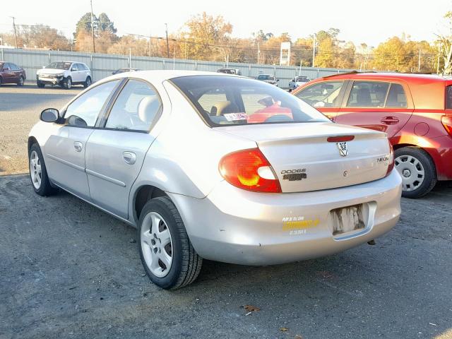 1B3AS46C52D636806 - 2002 DODGE NEON SE SILVER photo 3