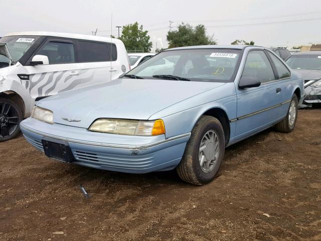 1FAPP6048MH149267 - 1991 FORD THUNDERBIR BLUE photo 2