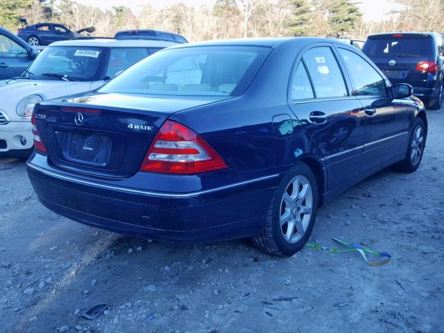 WDBRF92H07F904109 - 2007 MERCEDES-BENZ C 280 4MAT BLUE photo 4