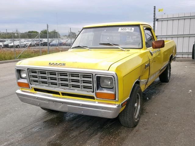 1B7FD14E3BS160116 - 1981 DODGE D-SERIES D YELLOW photo 2