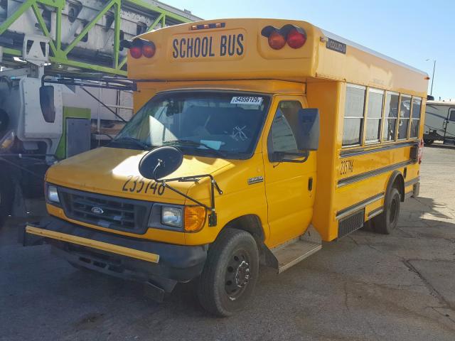 1FDXE45P86HB25301 - 2006 FORD BUS YELLOW photo 2