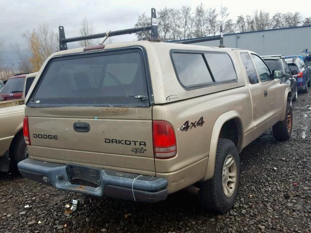 1D7HG12X83S128340 - 2003 DODGE DAKOTA SXT GOLD photo 4