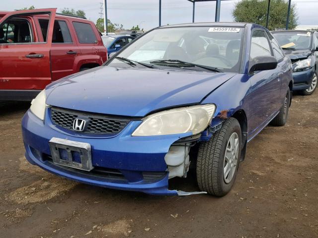 1HGEM21155L033189 - 2005 HONDA CIVIC DX V BLUE photo 2